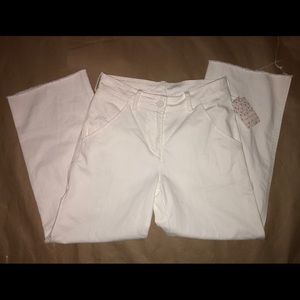 free people white boyfriend style pants